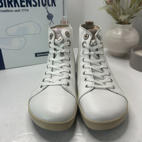 Birkenstock Bartlett Goat Leather High Top Shoes White 0450421 Men 11/EU 44 NWB - Picture 2 of 10